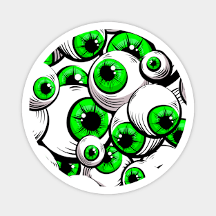 Green eyes Halloween witch Magnet